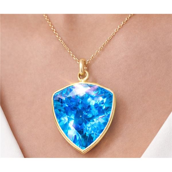 10k (0.95g), Blue Topaz (3.7ct) Pendant