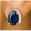 Image 1 : Silver (3.01g), Sapphire (2ct) Earrings