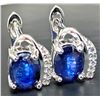 Image 2 : Silver (3.01g), Sapphire (2ct) Earrings