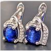 Image 3 : Silver (3.01g), Sapphire (2ct) Earrings