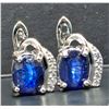 Image 4 : Silver (3.01g), Sapphire (2ct) Earrings