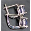 Image 5 : Silver (3.01g), Sapphire (2ct) Earrings