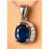 Image 1 : Silver (1.05g), Sapphire (1ct) Pendant