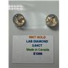 Image 4 : 10K YG, Lab Diamond (2.04ct) Earrings, Made in Canada, Slight Blue Hue