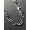 Image 2 : Natural Black Diamond (15ct) 17 " Necklace, Uncut Beads, S/S Clasp