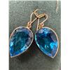 Image 2 : 10K YG (3.05g), Blue Topaz (12.5ct) Earrings, Handcrafted in Canada