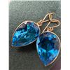 Image 3 : 10K YG (3.05g), Blue Topaz (12.5ct) Earrings, Handcrafted in Canada