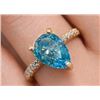 Image 1 : 10K (1.51g), Blue Topaz (1.12ct) Ring Size 6, Natural Diamond 0.06ct