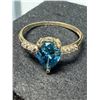Image 4 : 10K (1.51g), Blue Topaz (1.12ct) Ring Size 6, Natural Diamond 0.06ct