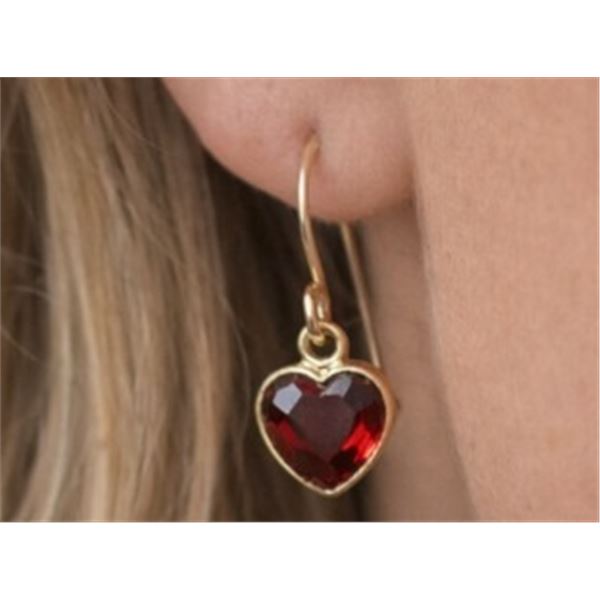 10K YG, Garnet (1.75ct) Handcrafted in Canada, Heart Design