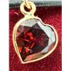 Image 1 : 10K YG, Garnet (0.09ct) Heart-shaped Pendant