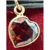 Image 2 : 10K YG, Garnet (0.09ct) Heart-shaped Pendant