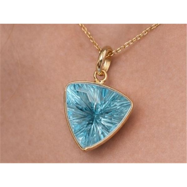 10K YG, Blue Topaz (~5ct)