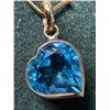 Image 2 : 10K YG, Blue Topaz (2ct) Handcrafted Heart Design