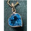 Image 3 : 10K YG, Blue Topaz (2ct) Handcrafted Heart Design