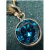 Image 2 : 10K YG, Lab Blue Diamond (1.05ct) Handcrafted in Canada, Dainty Pendant