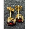 Image 3 : Sterling Silver (1.36g), Garnet (2ct) Gold-plated Heart Earrings