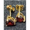 Image 4 : Sterling Silver (1.36g), Garnet (2ct) Gold-plated Heart Earrings