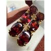 Image 3 : Sterling Silver (3.5g), Garnet (6ct) Gold-plated Earrings