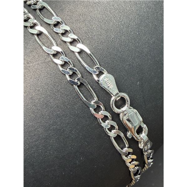 Sterling Silver (7.5g) 20in Italian Chain, Rhodium Plated