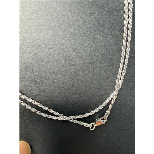 Sterling Silver (7.2g) 24in Chain, Rhodium Plated
