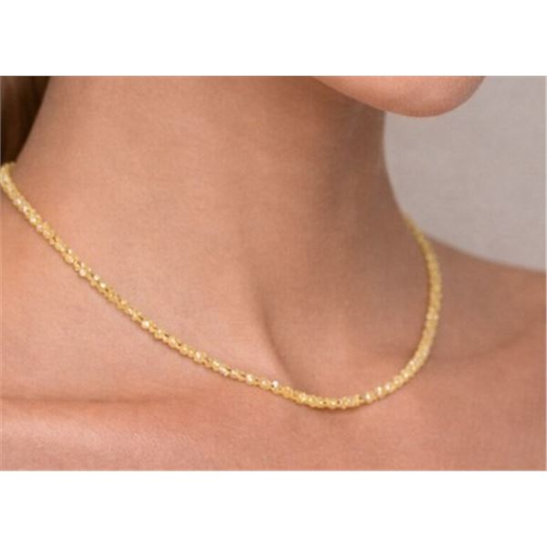 Silver (3.4g), Natural Diamond (Rough Diamond Bead) (14ct) Necklace