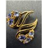 Image 1 : Sterling Silver (2g), Tanzanite (0.8ct) Gold-plated Dainty Earrings