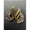 Image 2 : Sterling Silver (2g), Tanzanite (0.8ct) Gold-plated Dainty Earrings