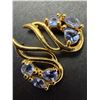 Image 3 : Sterling Silver (2g), Tanzanite (0.8ct) Gold-plated Dainty Earrings