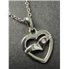 Image 1 : Sterling Silver (2g), Diamond Heart Design, Rhodium Plated