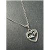 Image 2 : Sterling Silver (2g), Diamond Heart Design, Rhodium Plated