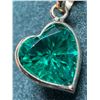 Image 3 : 10K YG, Lab Emerald (1.15ct) Handcrafted Heart Pendant