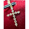 Image 2 : 14K YG, Natural Diamond (0.18ct) Dainty Cross Pendant