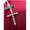Image 3 : 14K YG, Natural Diamond (0.18ct) Dainty Cross Pendant