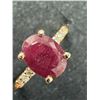 Image 1 : 10K YG (1.59g), Ruby (1.4ct) Ring Size 5.5, Diamonds Accent