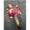 Image 3 : 10K YG (1.59g), Ruby (1.4ct) Ring Size 5.5, Diamonds Accent