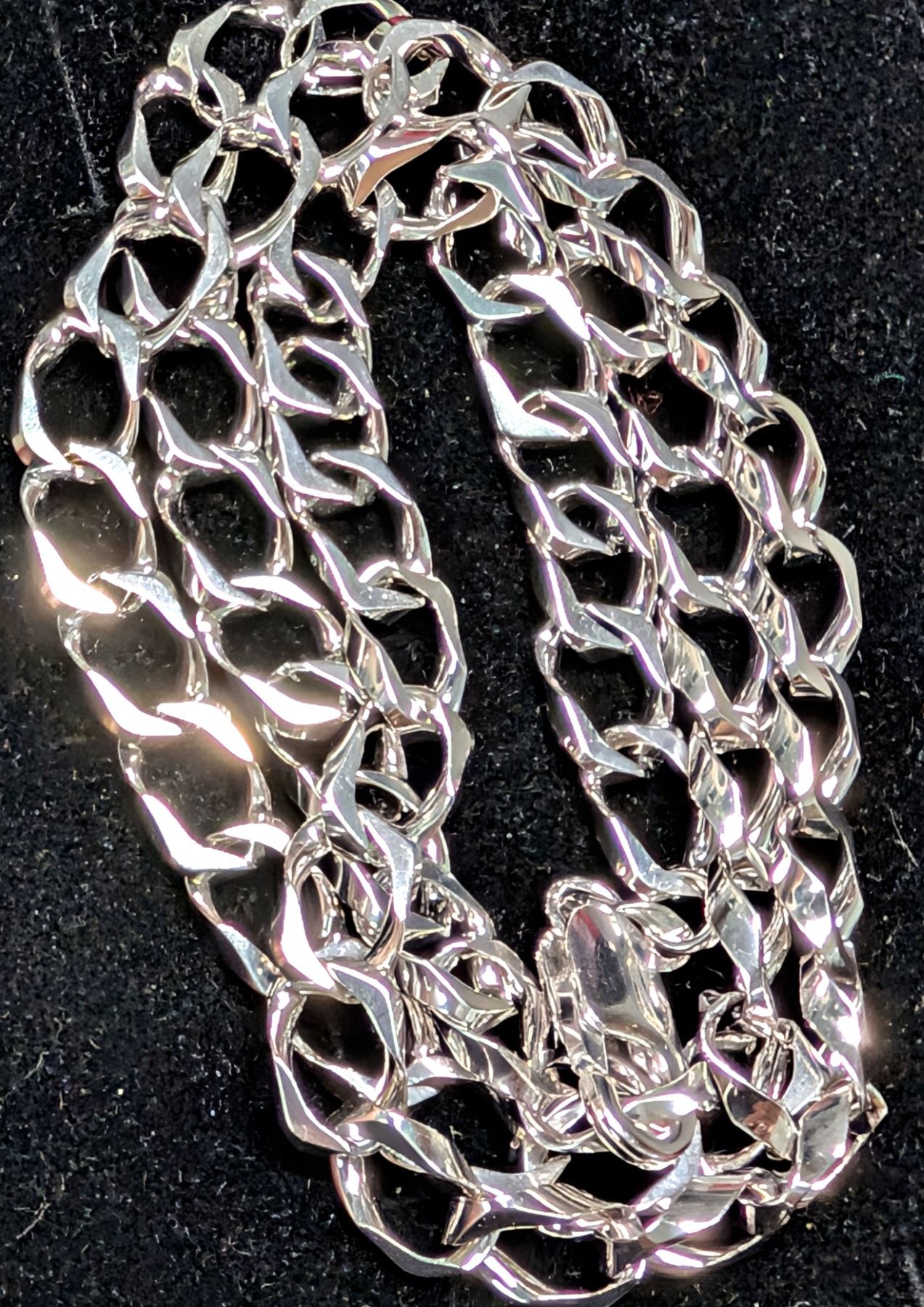 Silver (26g) Men's Heavy Rhodium Plated Italian Chain 19