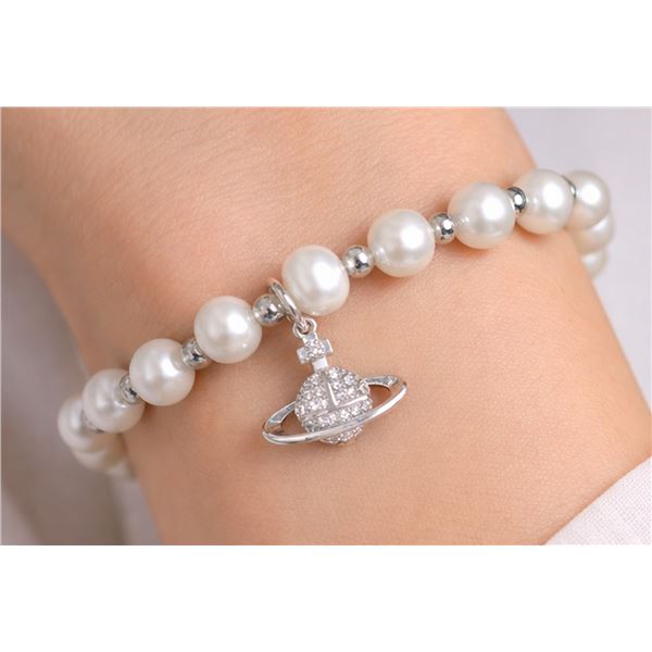 Fresh Water Pearl : Made in Silver 7-8.5" Bracelet Flexible