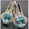 Image 2 : Silver (4.72g), Blue Topaz (app 3ct) Earrings