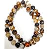 Image 2 : Natural Agate Bead Necklace 16" with Silver Clasp