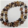 Image 4 : Natural Agate Bead Necklace 16" with Silver Clasp