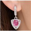 Image 1 : Silver (4.77g), Genuine Ruby (2ct) Earrings