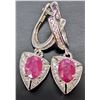 Image 2 : Silver (4.77g), Genuine Ruby (2ct) Earrings