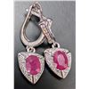 Image 3 : Silver (4.77g), Genuine Ruby (2ct) Earrings