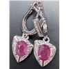 Image 4 : Silver (4.77g), Genuine Ruby (2ct) Earrings