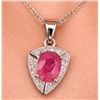 Image 1 : Silver (1.72g), Genuine Ruby (1ct) Pendant