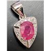 Image 2 : Silver (1.72g), Genuine Ruby (1ct) Pendant