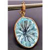 Image 1 : 10k (1.2g), Carved Blue Topaz (app 5ct) Pendant