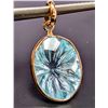 Image 2 : 10k (1.2g), Carved Blue Topaz (app 5ct) Pendant
