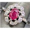 Image 1 : Silver (3.83g), Ruby (1ct) Ring